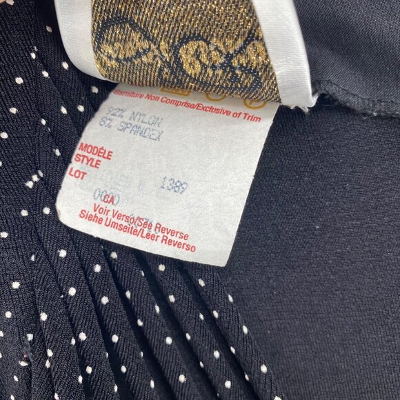 Joseph Ribkoff Dress Womens 8 Black Swiss Dot Bodice Maxi Short Sleeves Stretch - Picture 6 of 11